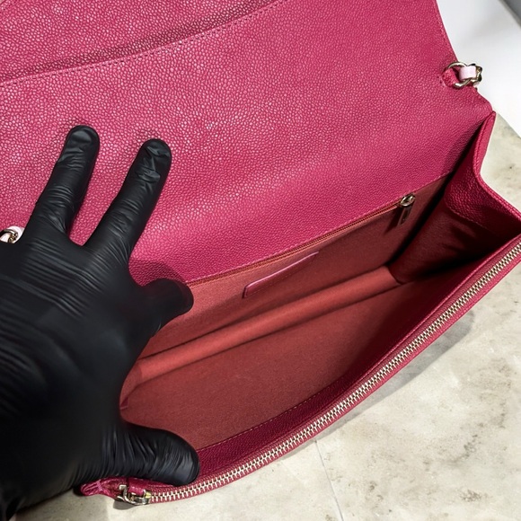 CHANEL Hot Pink/Gradient Straps Caviar Thread Around Flap Bag - Picture 9 of 14